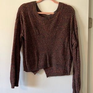 Express crop sweater with open back detail
